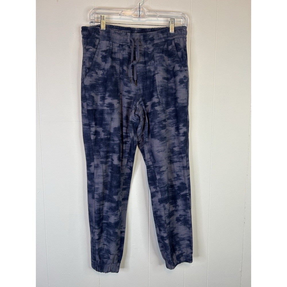 Athleta Farallon Blue Tie Dye Printed Jogger Pants Size 8 Active Athleisure 241